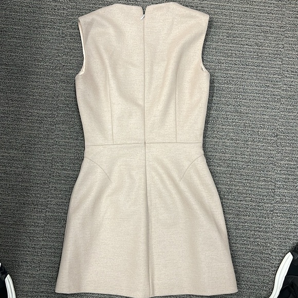 Marios Schwab taupe wool mink dress with laser cut detail bodice - Picture 4 of 6